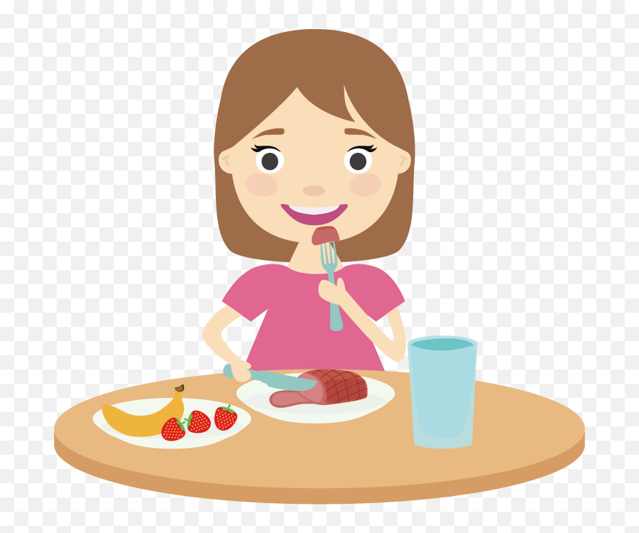 Breakfast Intuitive Eating Food Lunch - Girl Eating Free Clipart Emoji,Eating Breakfast Clipart