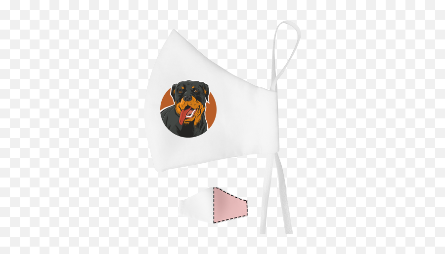 Kids Face Mask With Design With Printing Rottweiler Emoji,Rottweiler Clipart