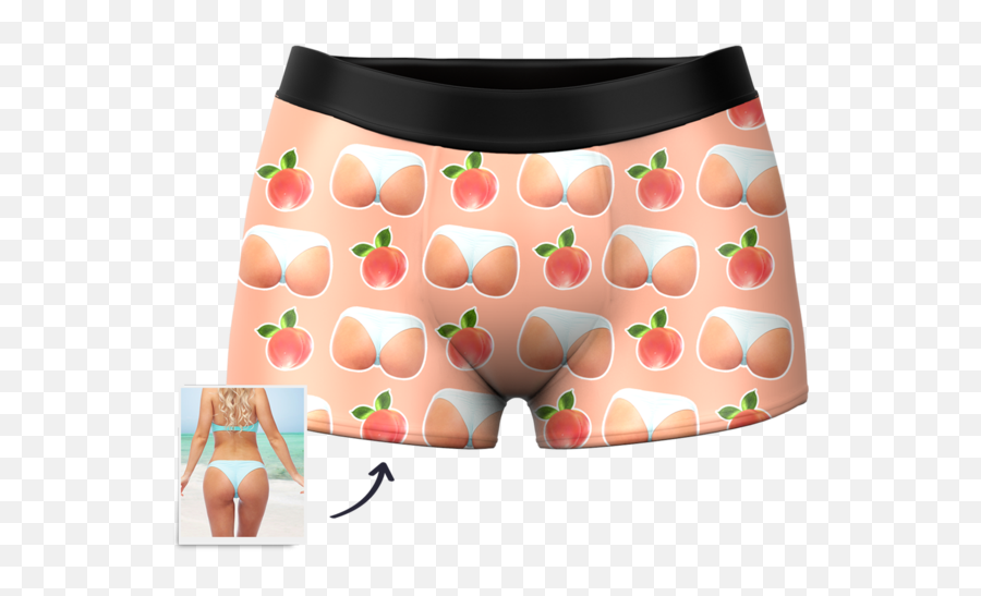 Custom Peach Photo Face Boxer Shorts - For Teen Emoji,Peach Emoji Png